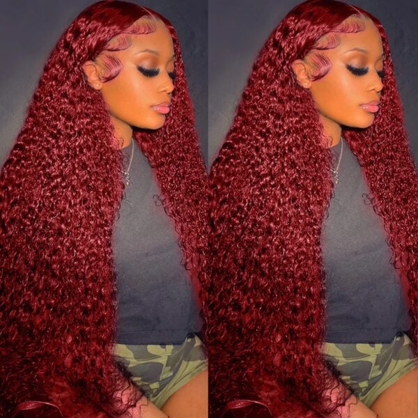 perruque naturelle afro americain Lace Front Wig Deep Wave brésilienne naturelle