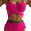 Maillot de bain femme 2 pièces sexy, triangle, croisé, ensemble bikini, tanga