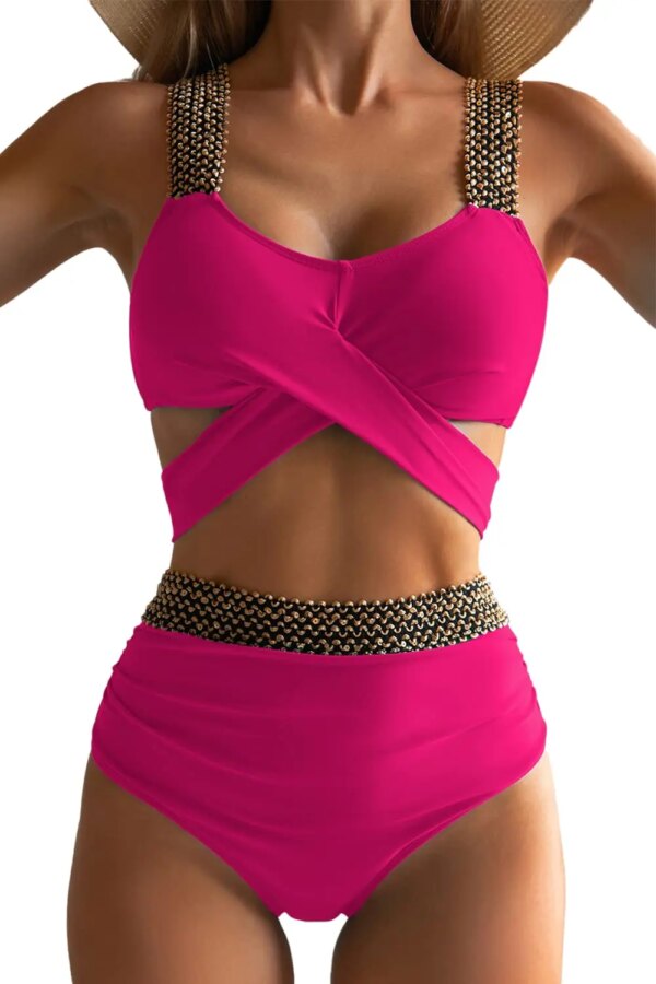 Maillot de bain femme 2 pièces sexy, triangle, croisé, ensemble bikini, tanga