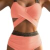 Maillot de bain femme 2 pièces sexy, triangle, croisé, ensemble bikini, tanga