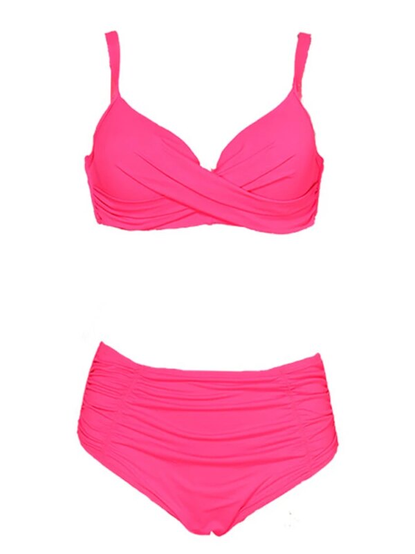 Maillot de bain femme 2 pièces bikini taille haute, maillot de bain femmes, ensemble deux pièces