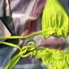 Maillot de bain femme 2 pièces couleur néon, vert, côtelé, triangle, deux pièces, bikini