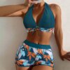 59708-20affb.jpg Maillot de bain femme 2 pièces imprimé, col licou, sexy, bikini, ensemble pour la plage