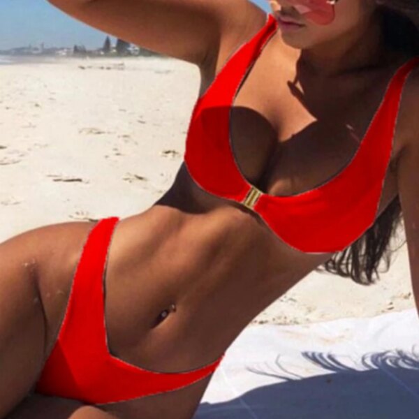 Maillot de bain femme 2 pièces ensemble 2 pièces, soutien-gorge à structure métallique