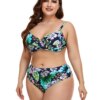Maillot de bain femme 2 pièces grande taille, col en v, Smaillot de bain femme sexy