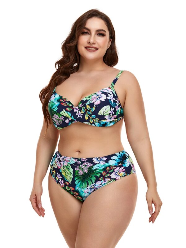Maillot de bain femme 2 pièces grande taille, col en v, Smaillot de bain femme sexy