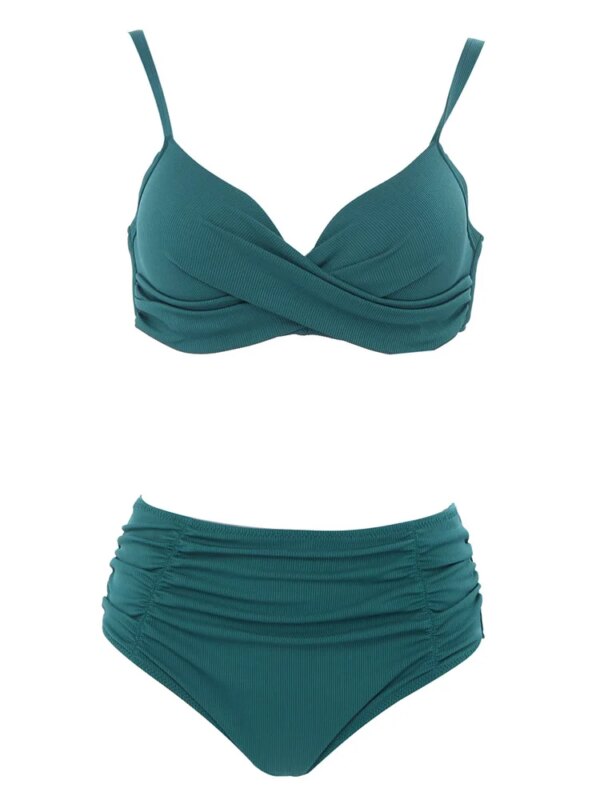 Maillot de bain femme 2 pièces grande taille, col en v, Smaillot de bain femme sexy