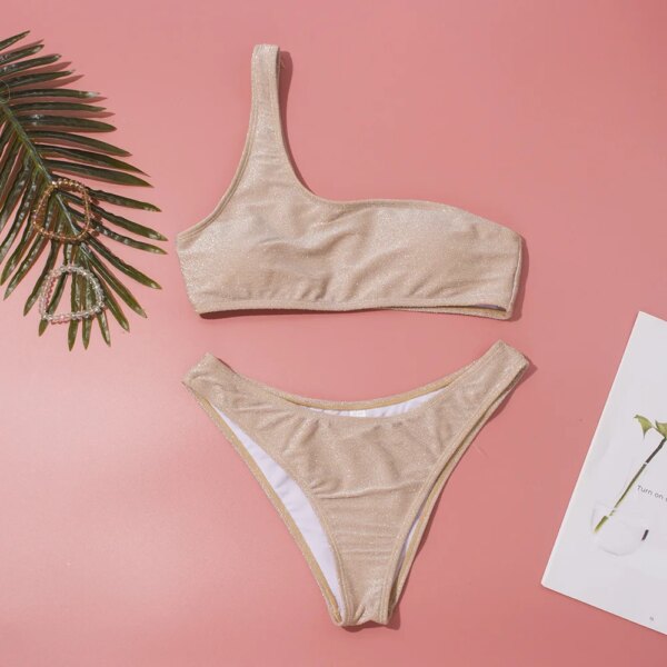 Maillot de bain femme 2 pièces à paillettes pour femmes, ensemble bikini sexy pour dames