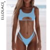 Maillot de bain femme 2 pièces, ajouré, échancré, Micro, élégant, pour femmes