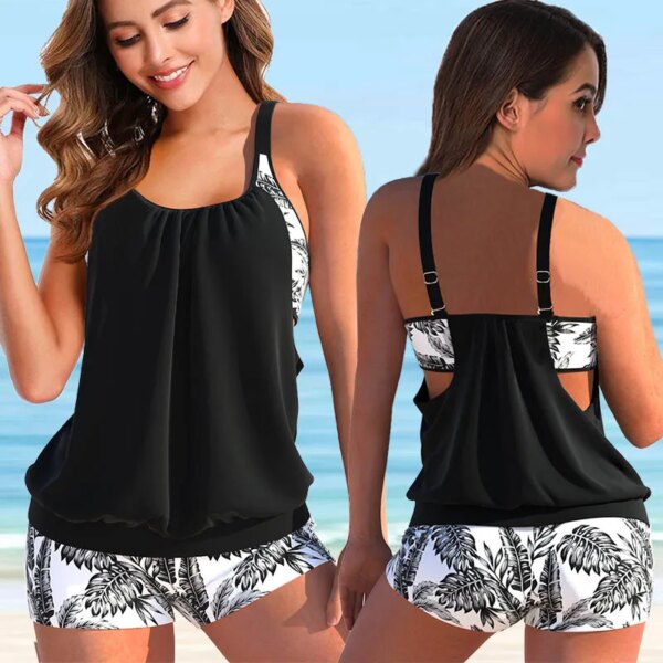 Maillot de bain femme 2 pièces, tankini, grande taille, sexy, imprimé