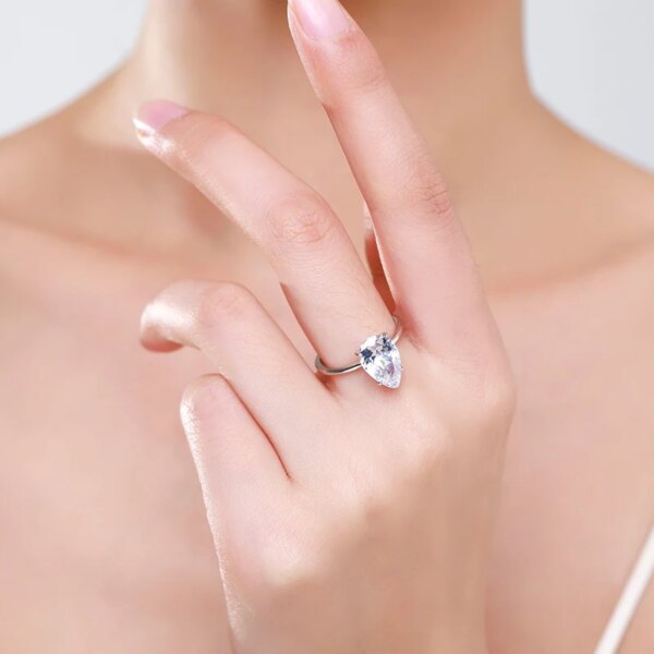 Bague de fiançailles femme de luxe en argent Sterling 925 pour femme