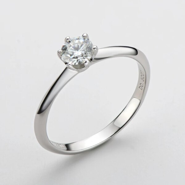 Bague de fiançailles femme en diamant Mosanite pour femmes, 0.5 Carat
