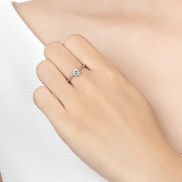 Bague de fiançailles femme en diamant Mosanite pour femmes, 0.5 Carat