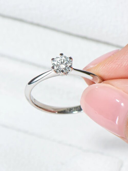 Bague de fiançailles femme en diamant Mosanite pour femmes, 0.5 Carat