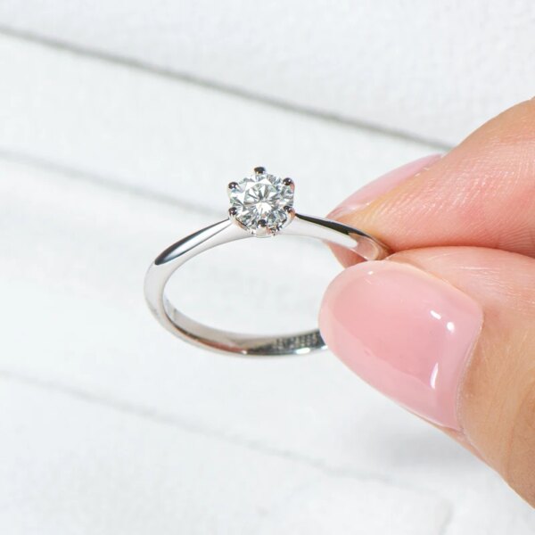 Bague de fiançailles femme en diamant Mosanite pour femmes, 0.5 Carat