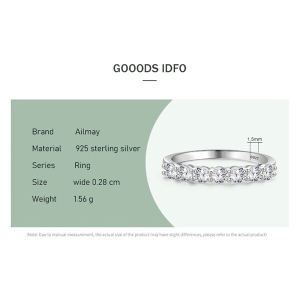 Bague de fiançailles femme rondes en argent Sterling 100%, empilables, éblouissantes