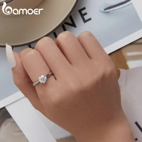 Bague de fiançailles femme en argent Sterling 925 pour femmes