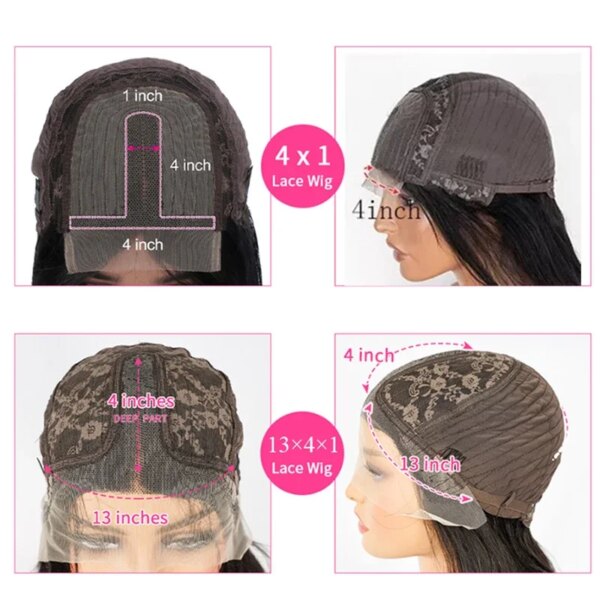 perruque femme synthétiques bouclées et crépues à dentelle avec raie en T