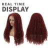 Perruque Bourgogne Kinky Curly Lace Front Perruques Synthétique Moyen
