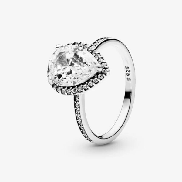 Bague de fiançailles femme Couronne de diadème princesse en argent Sterling 925