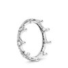 Bague de fiançailles femme Couronne de diadème princesse en argent Sterling 925