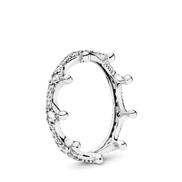 Bague de fiançailles femme Couronne de diadème princesse en argent Sterling 925