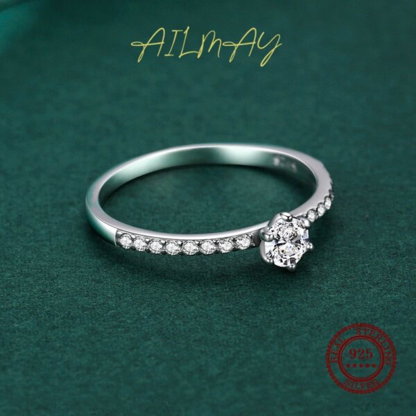 62295-34dd53.jpg Bague de fiançailles femme classiques en argent Sterling 925, Zircon clair scintillant