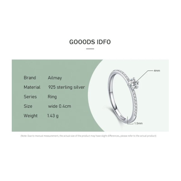 62295-53d44a.jpg Bague de fiançailles femme classiques en argent Sterling 925, Zircon clair scintillant