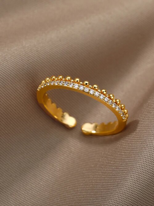 Bague de fiançailles femme réglables en acier inoxydable pour femmes