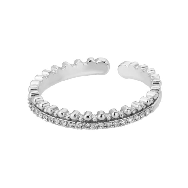 Bague de fiançailles femme réglables en acier inoxydable pour femmes