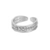 Bague de fiançailles femme réglables en acier inoxydable pour femmes