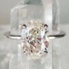 Bague de fiançailles femme en zircon cubique pour femmes, anneau ovale de luxe de couleur or brillant