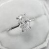 Bague de fiançailles femme en zircon cubique pour femmes, anneau ovale de luxe de couleur or brillant
