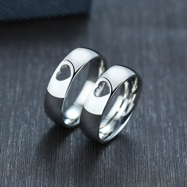 bague de promesse pour homme et femme, bijoux en acier inoxydable