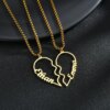 Atoztide-Collier en acier inoxydable avec nom personnalisé pour couple, plaque signalétique d'amour, cadeau de bijoux personnalisé pour le jour commémoratif, 1 paire