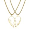Atoztide-Collier en acier inoxydable avec nom personnalisé pour couple, plaque signalétique d'amour, cadeau de bijoux personnalisé pour le jour commémoratif, 1 paire