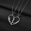 Atoztide-Collier en acier inoxydable avec nom personnalisé pour couple, plaque signalétique d'amour, cadeau de bijoux personnalisé pour le jour commémoratif, 1 paire
