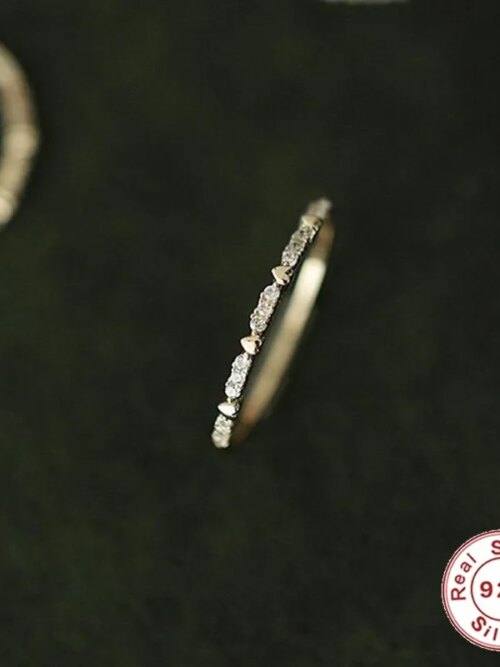 Bague de fiançailles femme fines en argent Sterling 925 pour femmes
