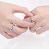 bague de promesse en feuilles vertes irrégulières pour femmes, bijoux de mariage romantiques simples