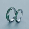 bague de promesse en feuilles vertes irrégulières pour femmes, bijoux de mariage romantiques simples
