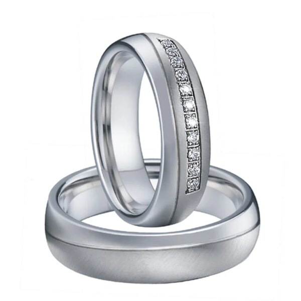 bague de promesse de Couple imperméables de haute qualité, pour hommes et femmes, ne se décolore jamais