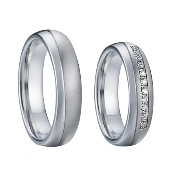 bague de promesse de Couple imperméables de haute qualité, pour hommes et femmes, ne se décolore jamais