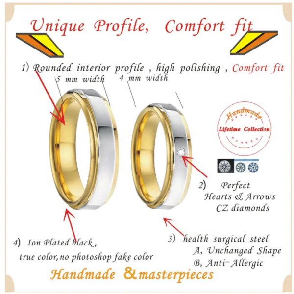 62781-2995b9.jpg bague de promesse simples pour hommes et femmes, plaqué or 18 carats, bijoux en acier inoxydable