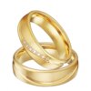 bague de promesse occidentales en acier inoxydable plaqué or 18 carats pour hommes et femmes