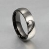 Bague de fiançailles et de mariage en acier inoxydable, véritable cœur d'amour