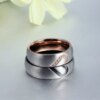 Bague de fiançailles et de mariage en acier inoxydable, véritable cœur d'amour