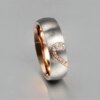 Bague de fiançailles et de mariage en acier inoxydable, véritable cœur d'amour
