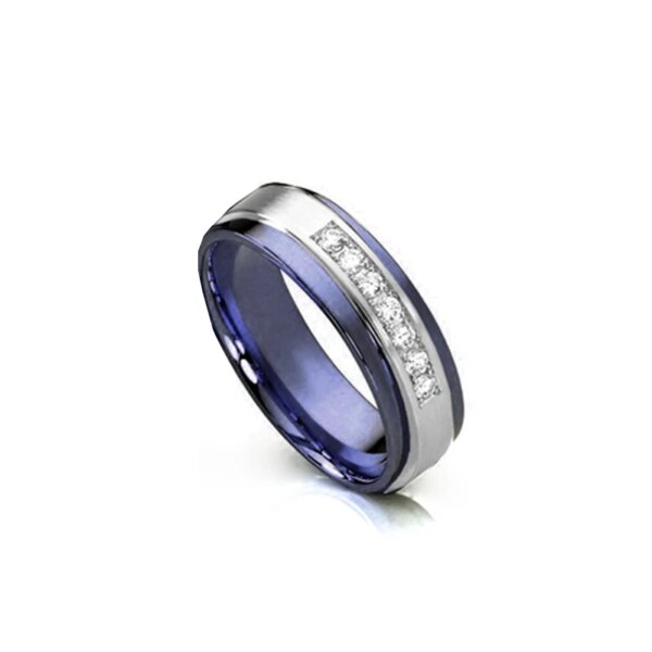 bague de promesse en acier inoxydable Love Alliance, alliance noire, alliances pour couples