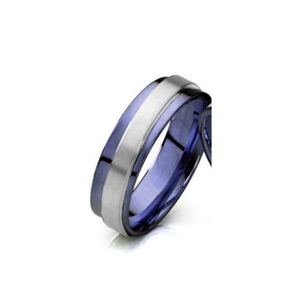 bague de promesse en acier inoxydable Love Alliance, alliance noire, alliances pour couples