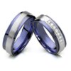 bague de promesse en acier inoxydable Love Alliance, alliance noire, alliances pour couples